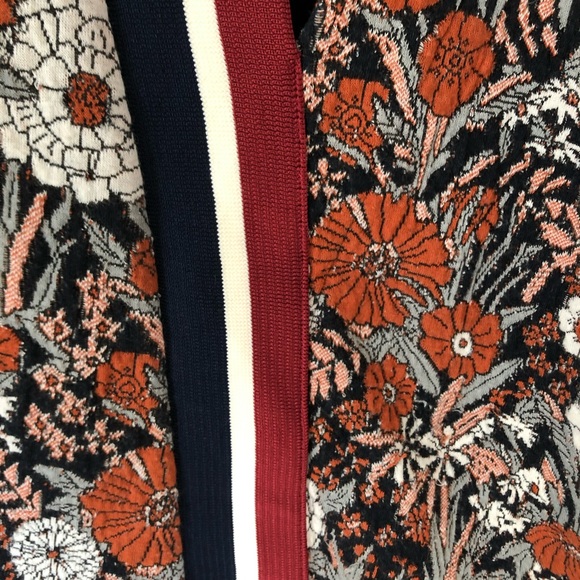 ASOS 4 floral v-neck jacket co-ord sweat top flowers orange red pullover boho - Picture 6 of 9